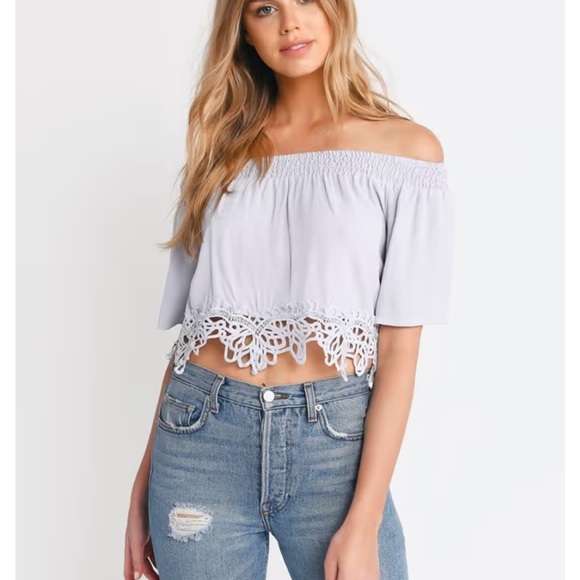 Tobi Dusty Pink Off Shoulder Crop - Size M - Picture 5 of 6